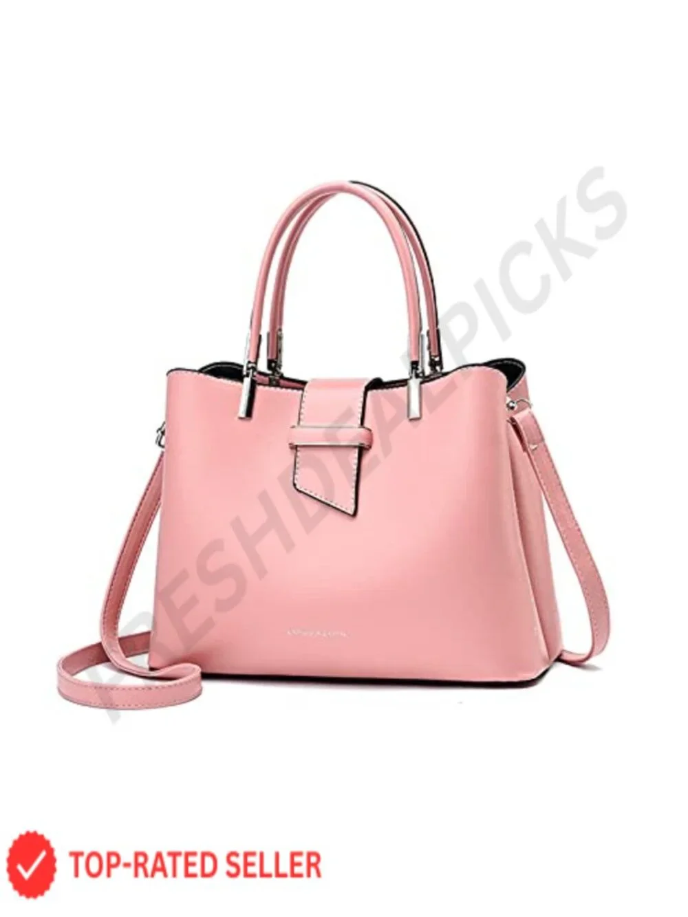 PU Leather Satchel Tote Handbag with Detachable Shoulder Strap